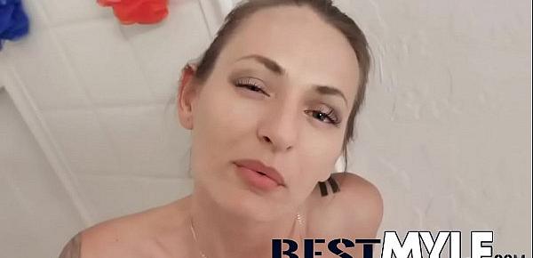  Cleaning up with a nice hot shower feels great but getting dirty with a hot MILF is even better.